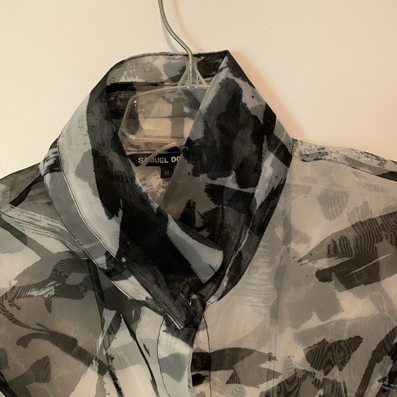 Amazing designer Samuel Dong sheer jacket with bell sleeves. Size XS. NWOT. - Picture 2 of 12